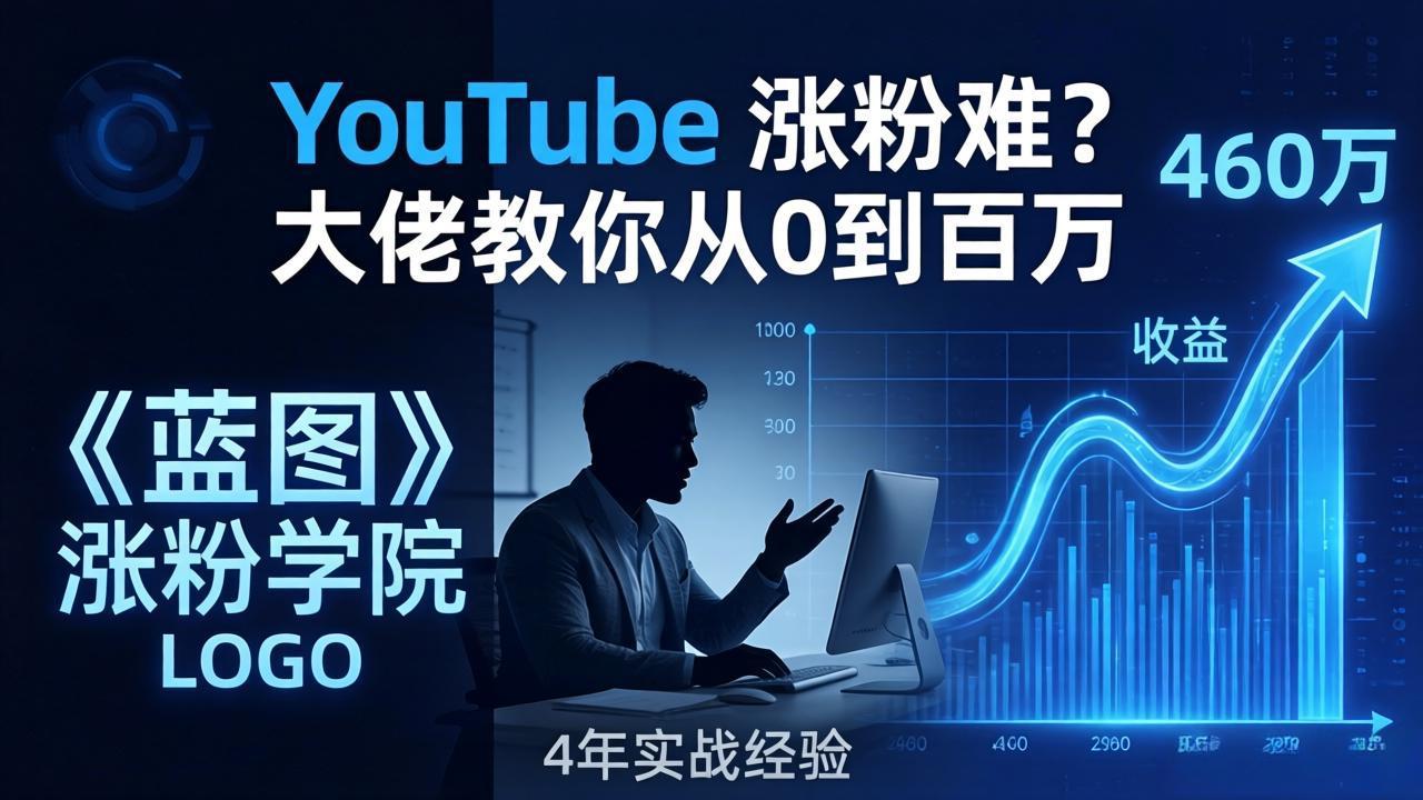 YouTube 涨粉难？《蓝图涨粉学院》：4 年赚 460 万的大佬教策略，从0到百万有路径！-羽哥创业课堂