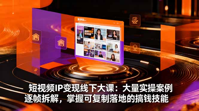 短视频IP变现线下大课：大量实操案例逐帧拆解，掌握可复制落地的搞钱技能-羽哥创业课堂