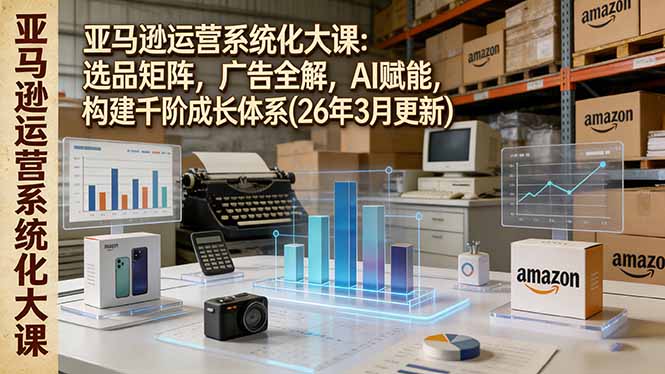 亚马逊运营系统化大课：选品矩阵，广告全解，AI赋能，构建千阶成长体系(26年3月更新-羽哥创业课堂