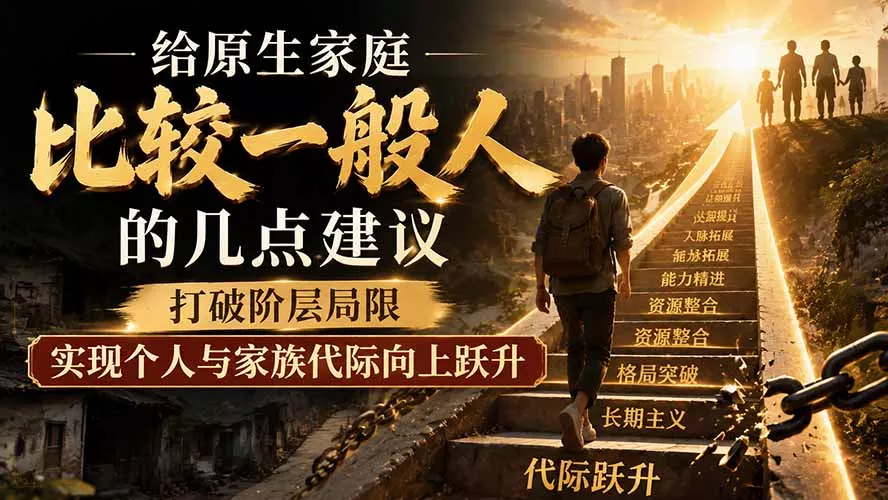 付费文章:给原生家庭比较一般人的几点建议,打破阶层局限,实现个人与家族代际向上跃升-羽哥创业课堂