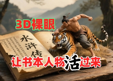 书本人物裸眼3D视频，新的玩法，流量超猛，保姆级教程-羽哥创业课堂