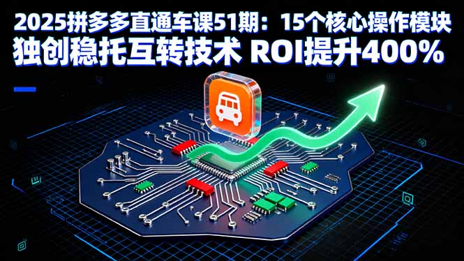 2025拼多多直通车课51期：15个核心操作模块 独创稳托互转技术 ROI提升400%-羽哥创业课堂