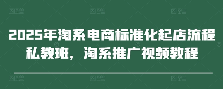 2025年淘系电商标准化起店流程私教班，淘系推广视频教程-羽哥创业课堂