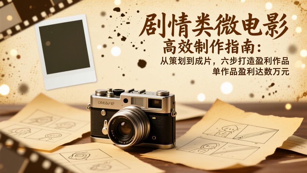 剧情类微电影高效制作指南:从策划到成片,六步打造盈利作品,单作品盈利达数万元-羽哥创业课堂