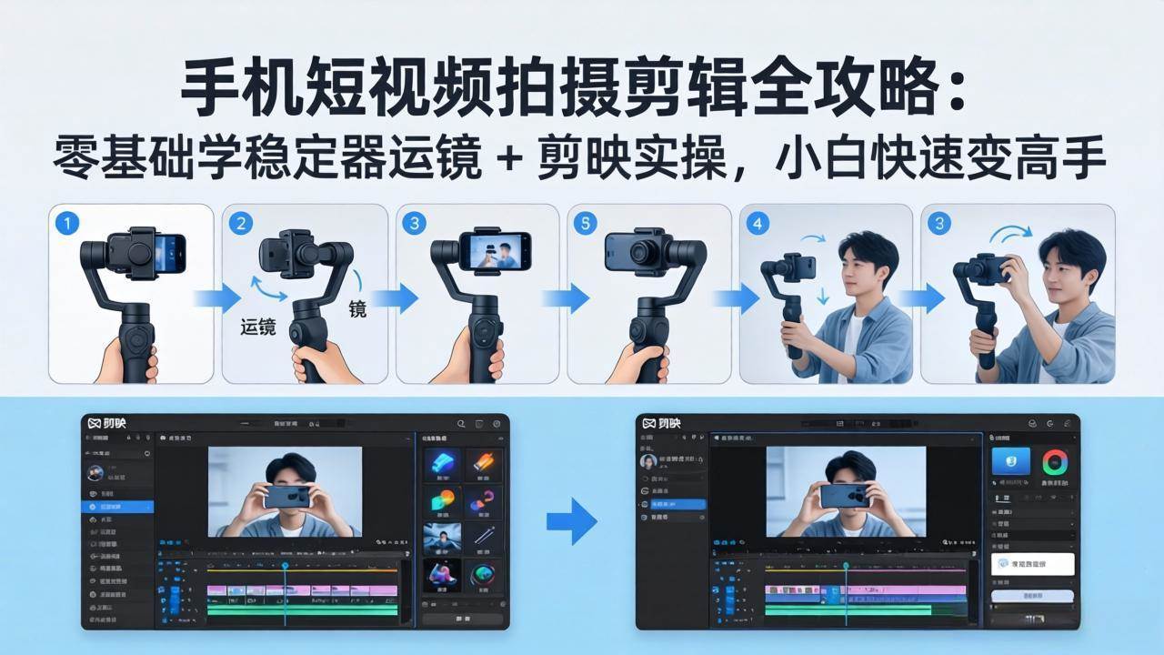 （18003期）手机短视频拍摄剪辑全攻略：零基础学稳定器运镜 + 剪映实操，小白快速变高手-羽哥创业课堂