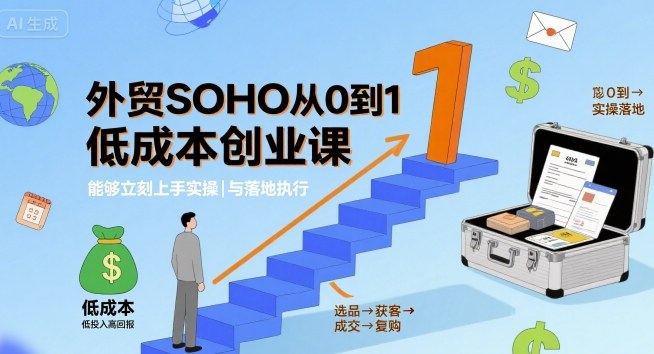 外贸SOHO从0到1低成本创业课，能够立刻上手实操与落地执行-羽哥创业课堂