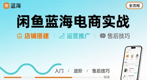 闲鱼蓝海电商实战，店铺搭建运营售后全流程-羽哥创业课堂