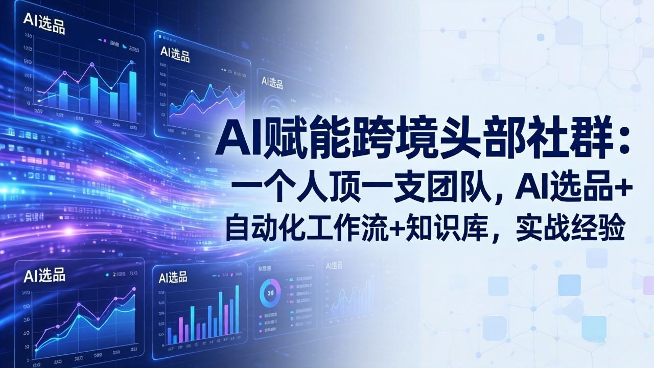 AI赋能跨境头部社群:一个人顶一支团队,AI选品+自动化工作流+知识库,实战经验-更新3月-羽哥创业课堂