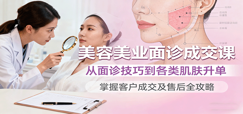 美容美业面诊成交课,从面诊技巧到各类肌肤升单,掌握客户成交及售后全攻略-羽哥创业课堂
