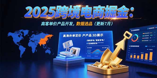 2025跨境电商掘金：蓝海市场定位，高客单价产品开发，数据选品(更新7月-羽哥创业课堂