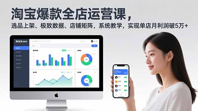 淘宝爆款全店运营课2.0，选品上架、极致数据、店铺矩阵，系统教学，实现单店月利润破5万+-羽哥创业课堂