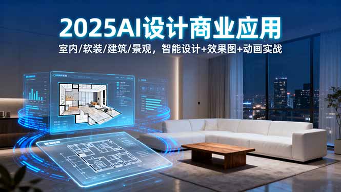 2025AI设计商业应用：室内/软装/建筑/景观，智能设计+效果图+动画实战-羽哥创业课堂