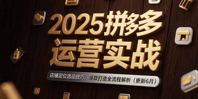 2025拼多多运营实战：店铺定位选品技巧，爆款打造全流程解析(更新6月-羽哥创业课堂