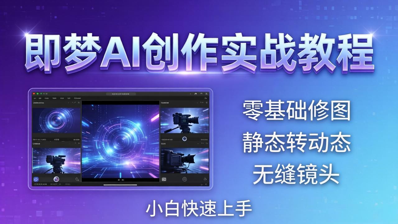 即梦AI创作实战教程，从零基础修图到AI导演，实战教学静态转动态+无缝镜头，小白快速上手-羽哥创业课堂