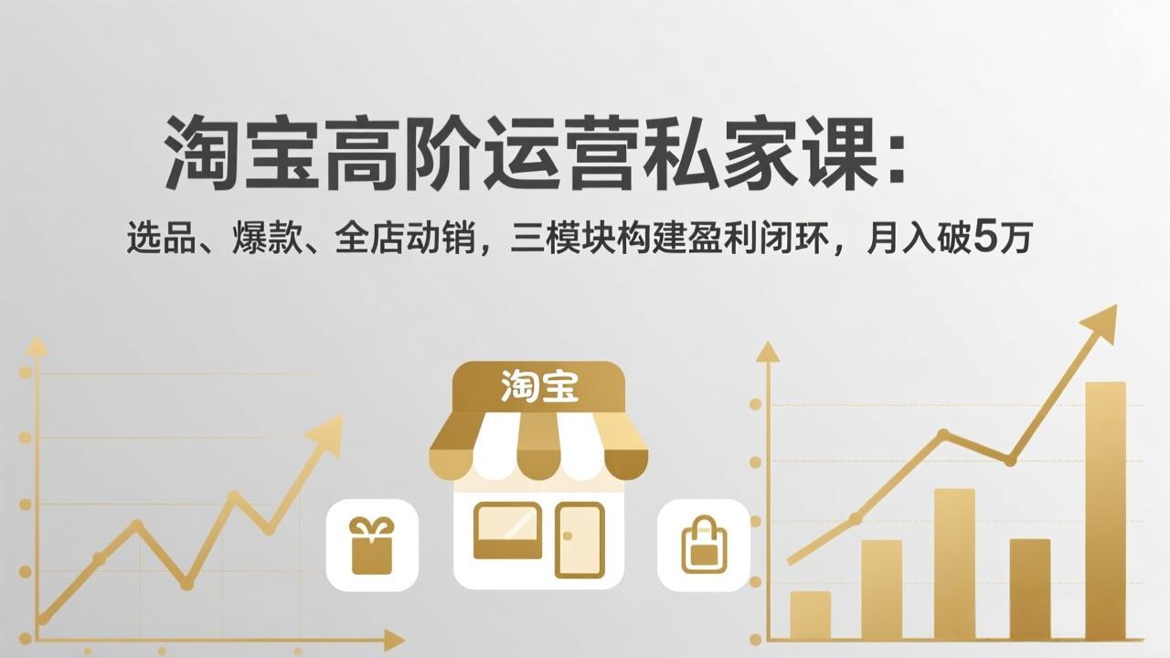 淘宝高阶运营私家课：选品、爆款、全店动销，三模块构建盈利闭环，月入破5万(更新26年2月-羽哥创业课堂