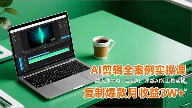 AI剪辑全案例实操课,融入即梦AI、豆包AI、星绘AI等工具实操,复制爆款月收益3W+-羽哥创业课堂