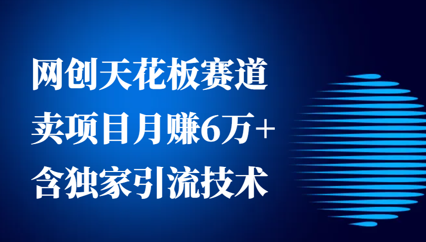 网创天花板赛道，卖项目月赚6万+，含独家引流技术(共26节课)-羽哥创业课堂