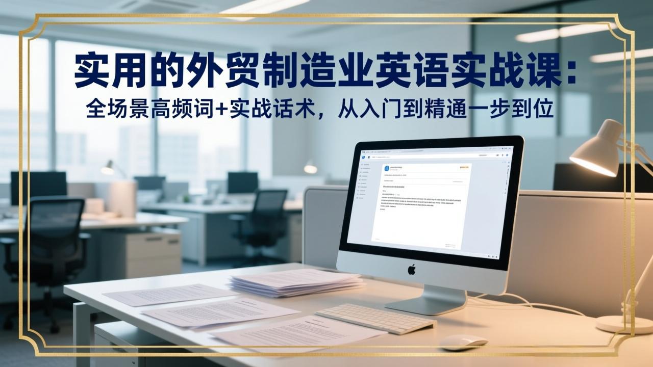 实用的外贸制造业英语实战课：全场景高频词+实战话术，从入门到精通一步到位-羽哥创业课堂