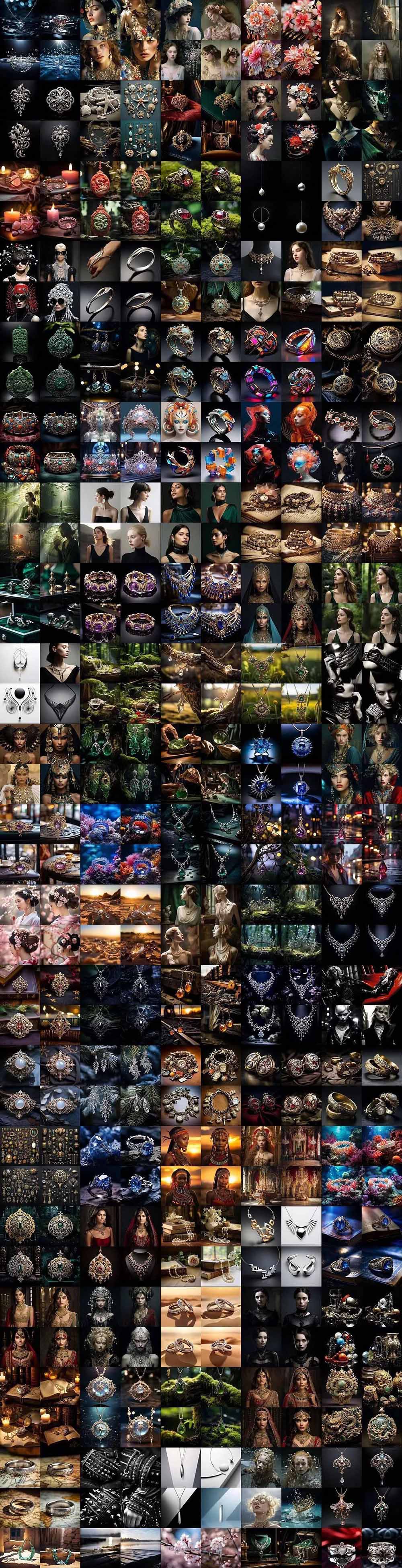 460+专业Midjourney珠宝摄影AI提示词+成效果图,戒指/项链/耳环/手链/宝石/及奢侈配饰等全品类 460+专业Midjourney珠宝摄影AI提示词+成效果图,戒指/项链/耳环/手链/宝石/及奢侈配饰等全品类