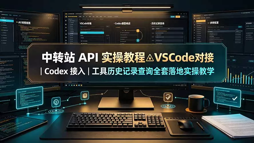 中转站 API 实操教程△VSCode 对接｜Codex 接入｜工具历史记录查询全套落地实操教学-羽哥创业课堂