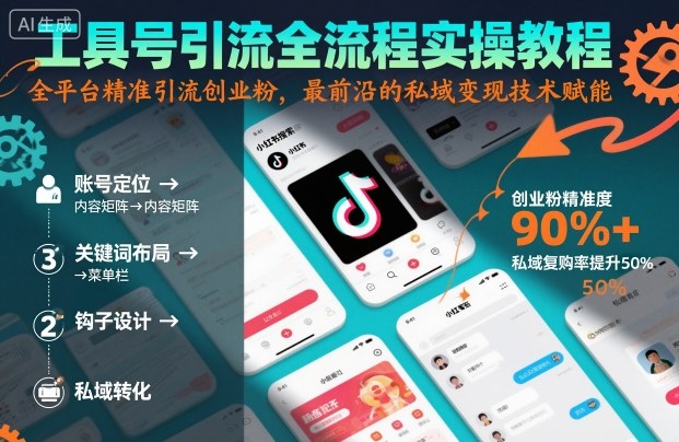 工具号引流全流程保姆级实操教程,全平台精准引流创业粉,最前沿的私域变现技术赋能-羽哥创业课堂