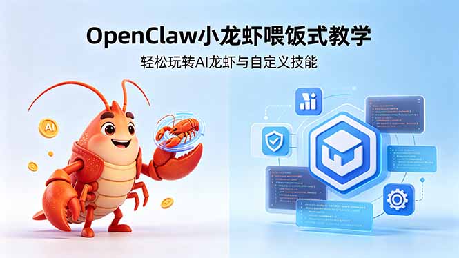 不用懂技术！OpenClaw小龙虾喂饭式教学，轻松玩转AI龙虾与自定义技能-羽哥创业课堂