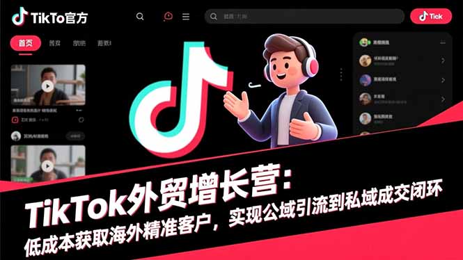 TikTok外贸增长营：低成本获取海外精准客户，实现公域引流到私域成交闭环-羽哥创业课堂