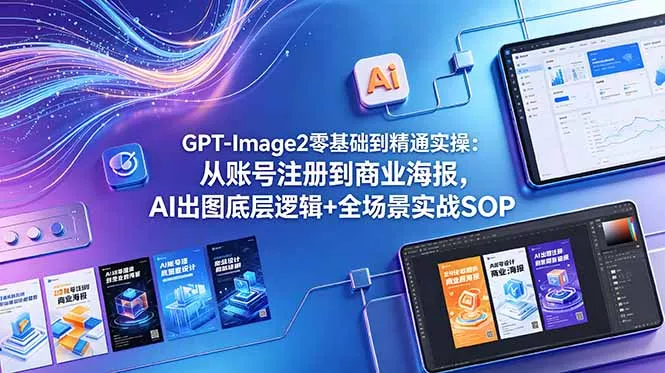 GPT-Image2零基础到精通实操:从账号注册到商业海报,AI出图底层逻辑+全场景实战SOP-羽哥创业课堂