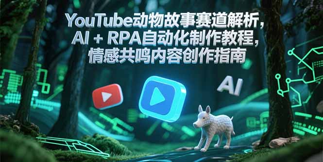 YouTube动物故事赛道解析，AI+RPA自动化制作教程，情感共鸣内容创作指南-羽哥创业课堂