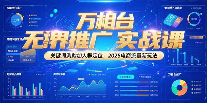 万相台无界推广实战课,关键词测款加人群定位,2025电商流量新玩法-羽哥创业课堂