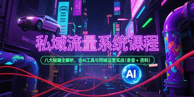 私域流量系统课程，八大秘籍全解析，含AI工具与同城运营实战(录音+资料-羽哥创业课堂