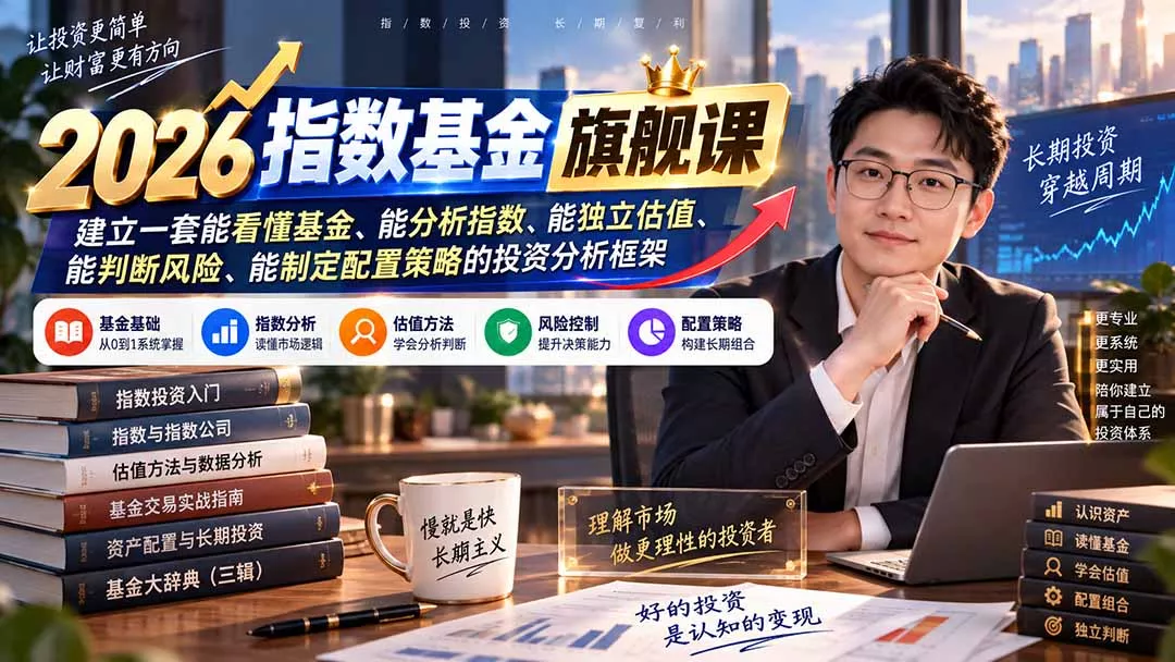 2026指数基金旗舰课｜建立一套能看懂基金、能分析指数、能独立估值、能判断风险、能制定配置策略的投资分析框架-羽哥创业课堂