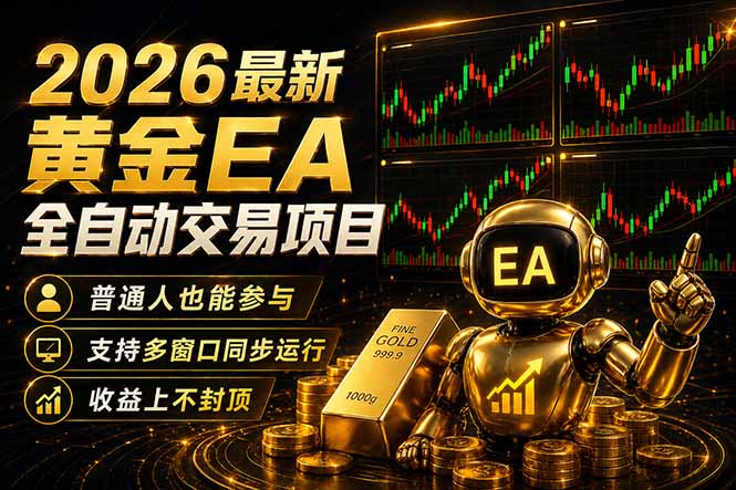 最新黄金EA量化赛道，全程自动执行，多窗口操作直接放大结果-羽哥创业课堂