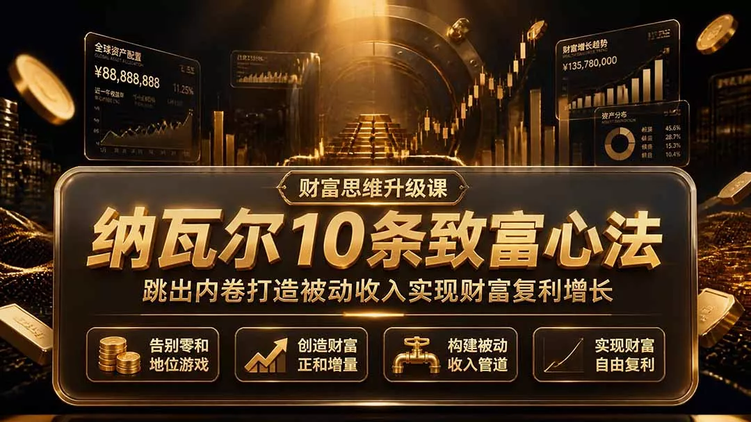 付费文章:纳瓦尔10条致富心法,跳出内卷打造被动收入实现财富复利增长-羽哥创业课堂
