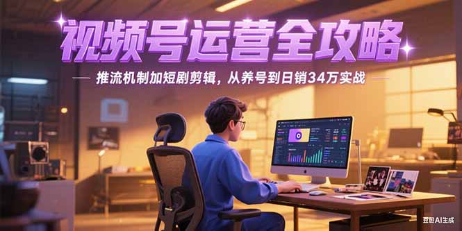 2025视频号运营全攻略,推流机制加短剧剪辑,从养号到日销34万实战-羽哥创业课堂