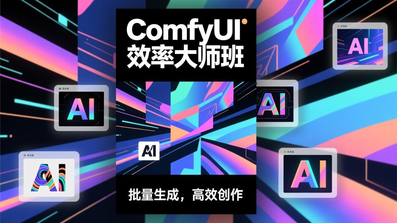 ComfyUI效率大师班:工作流搭建,批量生成,将个人AI出图效率提升5-10倍,月接单收入1-3万-羽哥创业课堂