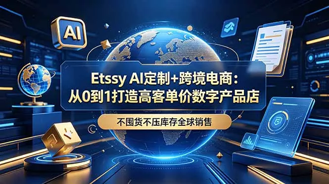 Etsy AI定制+跨境电商：从0到1打造高客单价数字产品店，不囤货不压库存全球销售-羽哥创业课堂