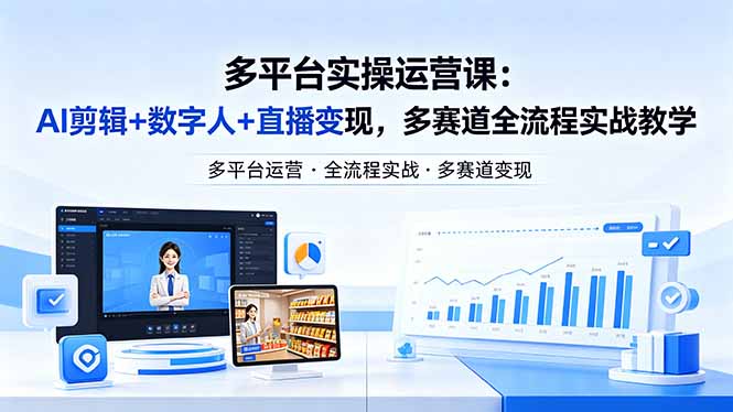 某团队多平台实操运营课-更新26年4月20：AI剪辑+数字人+直播变现，多赛道全流程实战教学-羽哥创业课堂