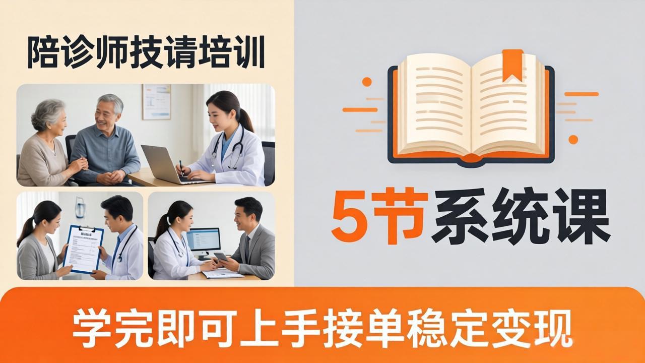 想做陪诊师不知从何下手？5节系统课教你掌握核心技能，学完即可上手接单稳定变现-羽哥创业课堂