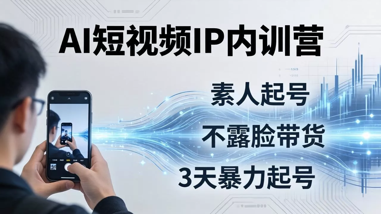 2026AI短视频IP内训营-更新：从素人起号到不露脸带货，3天暴力起号全流程拆解-羽哥创业课堂