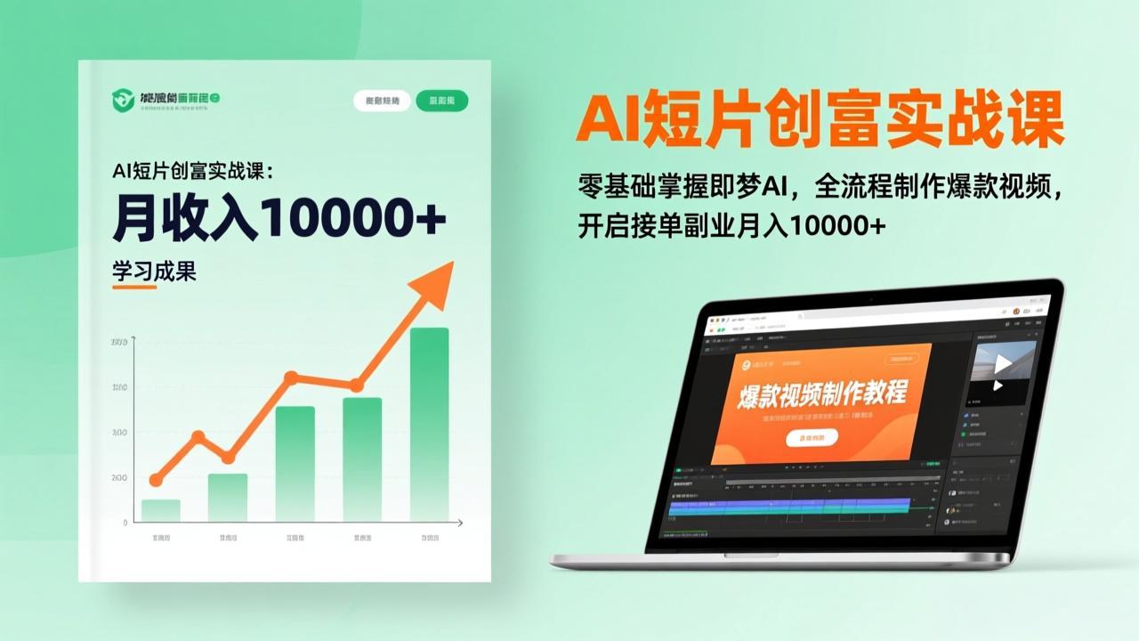 AI短片创富实战课：零基础掌握即梦AI，全流程制作爆款视频，开启接单副业月入10000+(更新-羽哥创业课堂