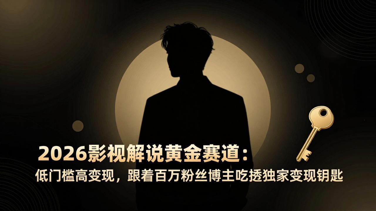 2026影视解说黄金赛道:低门槛高变现,跟着百万粉丝博主吃透独家变现钥匙-羽哥创业课堂