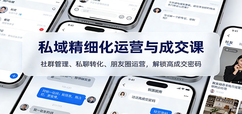 私域精细化运营与成交课:社群管理、私聊转化、朋友圈运营,解锁高成交密码-羽哥创业课堂