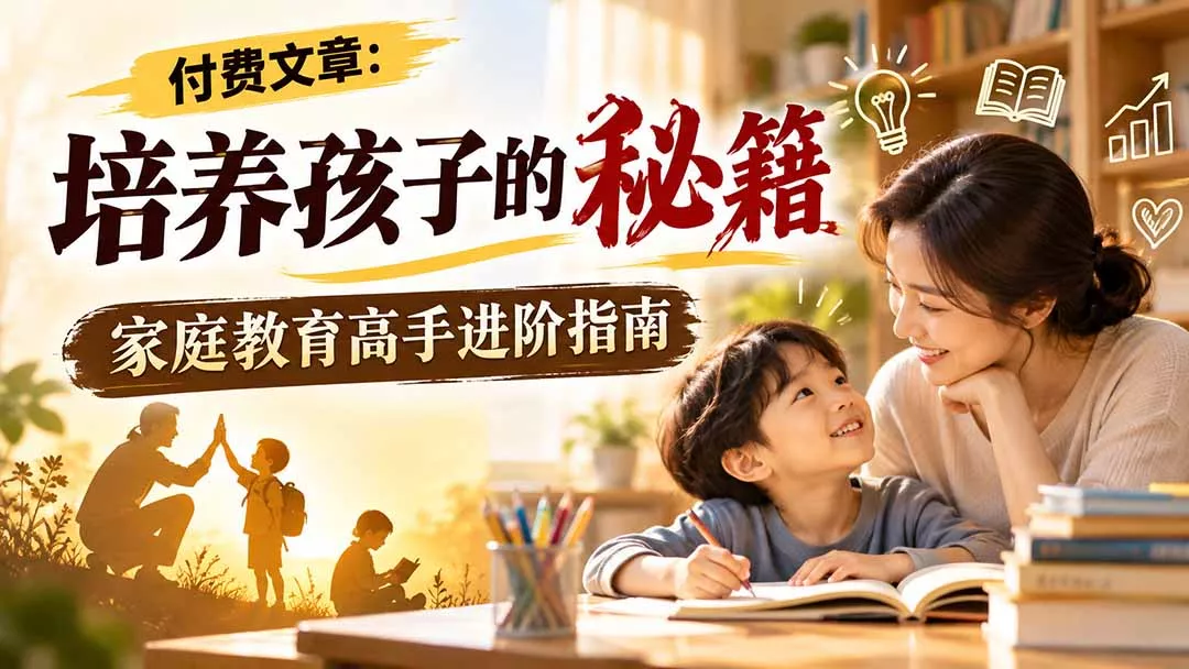 付费文章：培养孩子的秘籍，家庭教育高手进阶指南-羽哥创业课堂