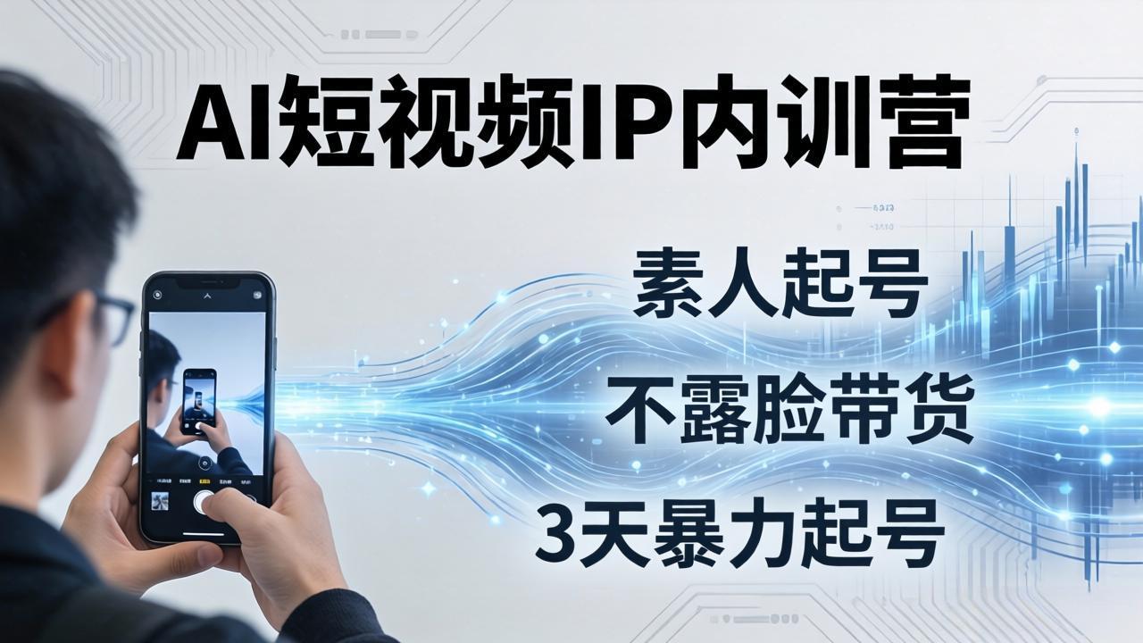 2026AI短视频IP内训营：从素人起号到不露脸带货，3天暴力起号全流程拆解-羽哥创业课堂