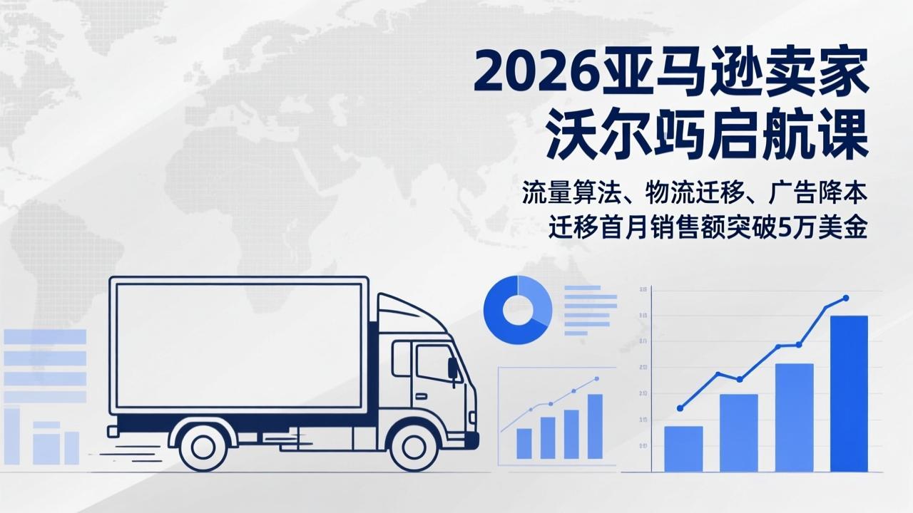 2026亚马逊卖家沃尔玛启航课,流量算法、物流迁移、广告降本,迁移首月销售额突破5万美金-羽哥创业课堂
