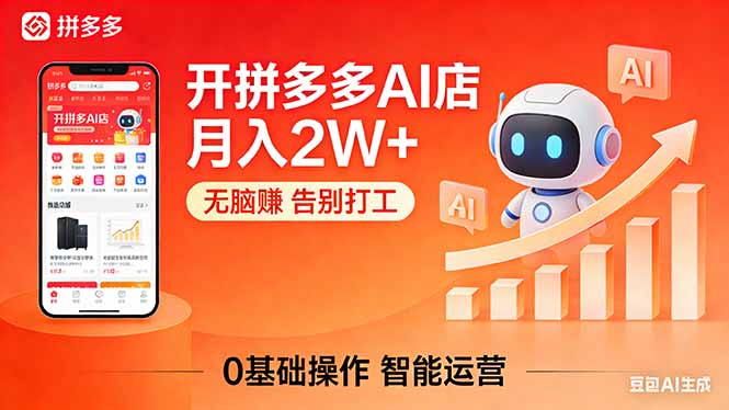 开一家拼多多AI店，月入2W+，无脑赚，告别打工，附SOP手册-羽哥创业课堂