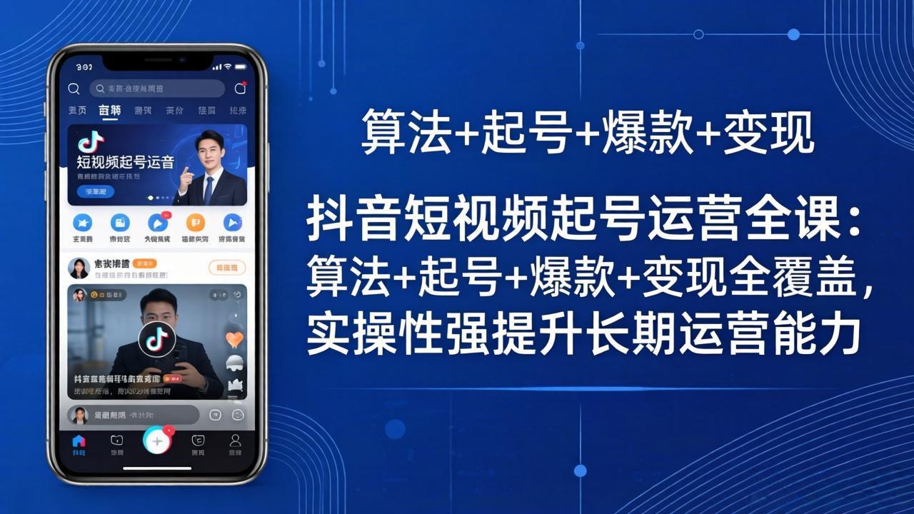 抖音短视频起号运营全课：算法+起号+爆款+变现全覆盖，实操性强提升长期运营能力-羽哥创业课堂