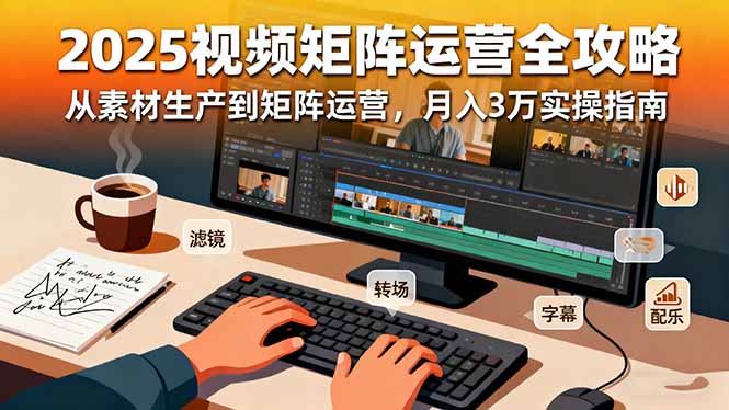 2025短视频矩阵运营全攻略：从素材生产到矩阵运营，月入3万实操指南-羽哥创业课堂