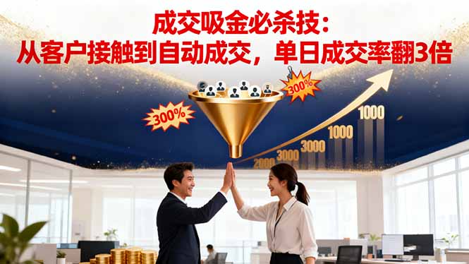 吸金成交营销必杀技:从客户接触到自动成交,单日成交率翻3倍-羽哥创业课堂